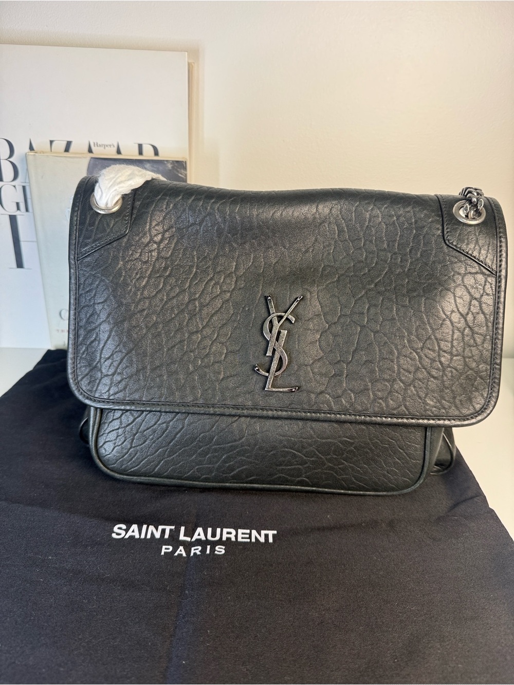 Saint Laurent YSL Niki Medium Black Lambskin Bag – AUTHENTIC - NEW